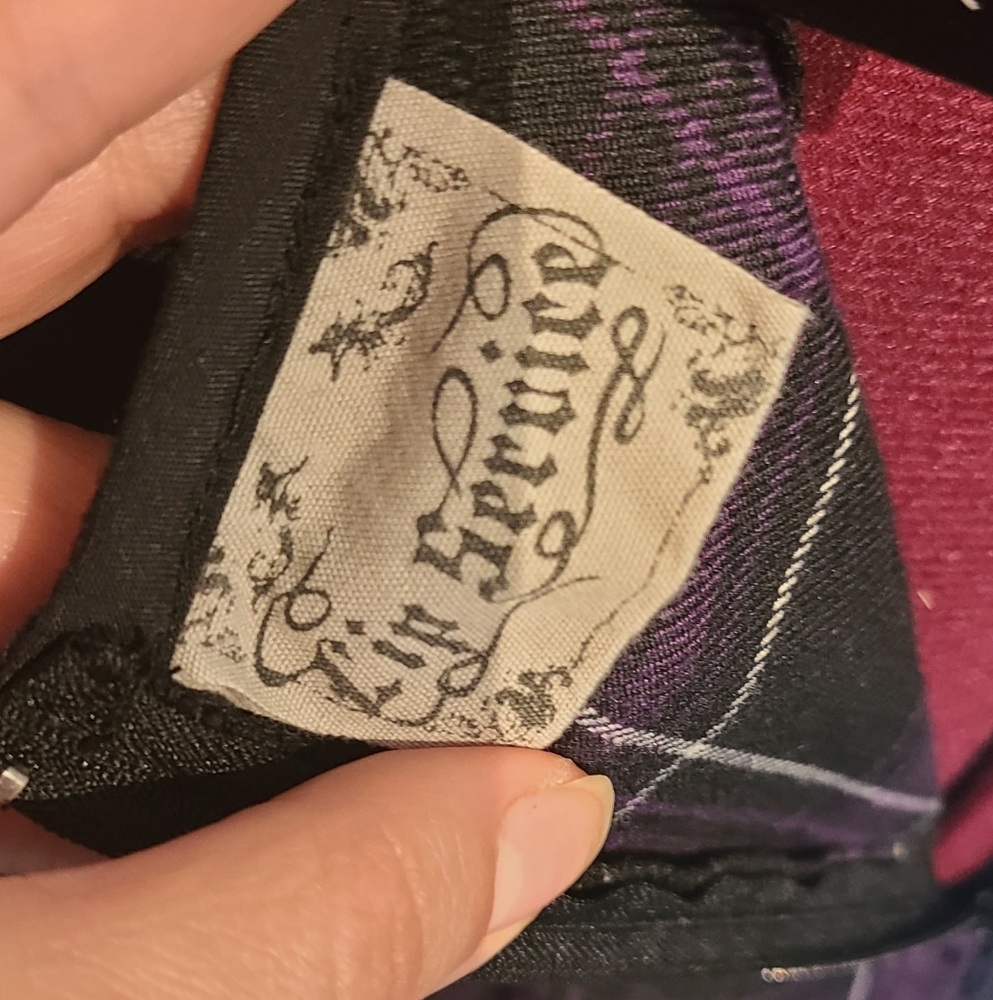 Purple Plaid Corset-Back Skater Dress - Picture 4 of 6